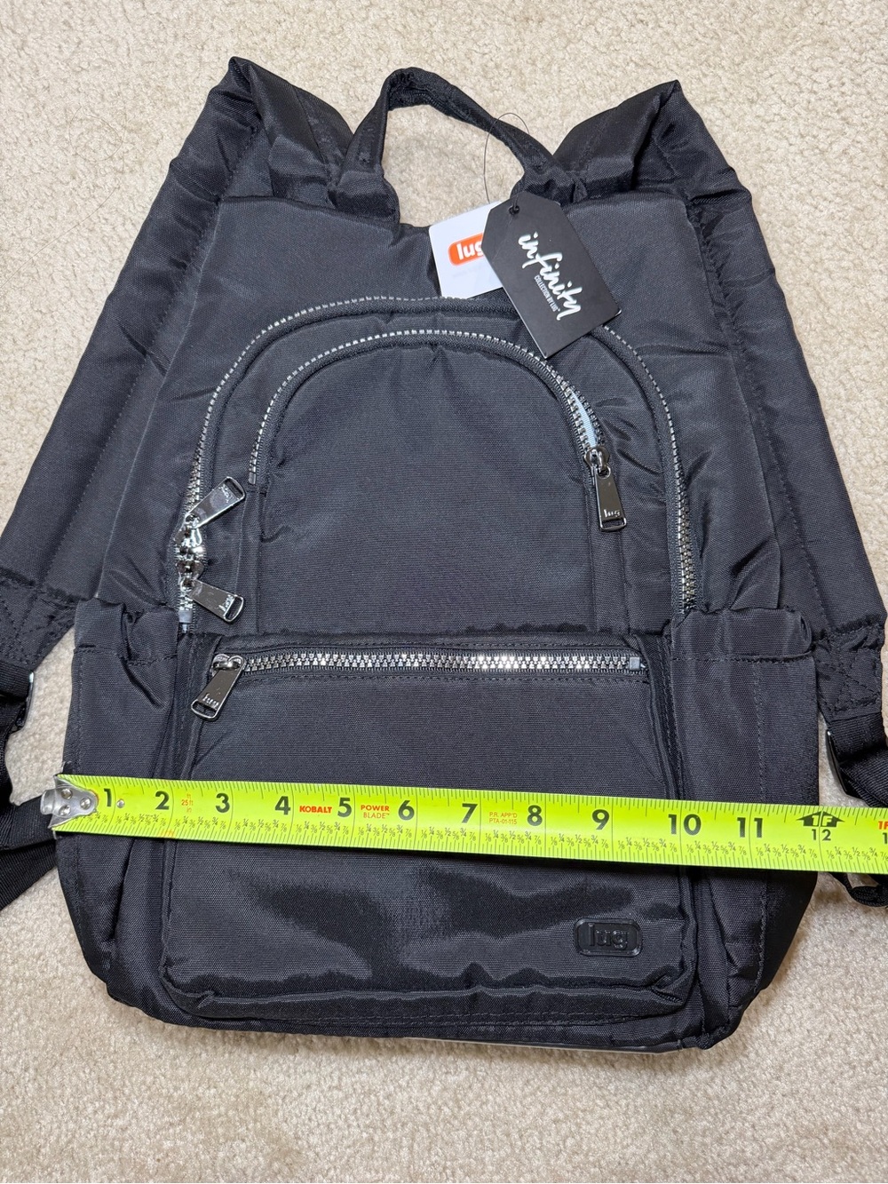Lug NWT hatchback black nylon everyday backpack infinity collection bag - Picture 6 of 8